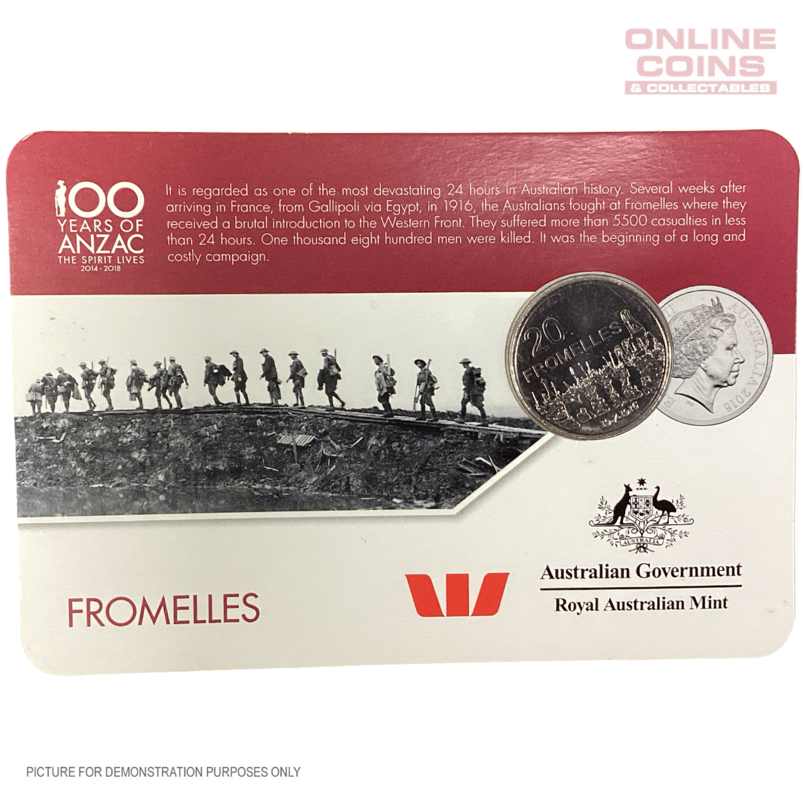 2016 - Royal Australian Mint - 100 Years of ANZAC - Fromelles